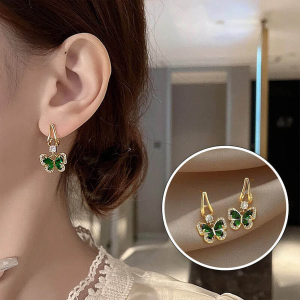 ARETES MARIPOSA ESMERALDA