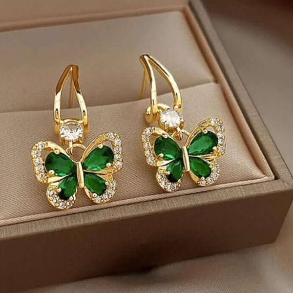 ARETES MARIPOSA ESMERALDA