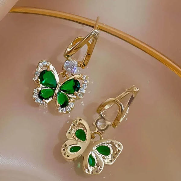ARETES MARIPOSA ESMERALDA