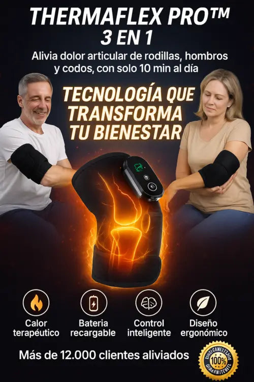 ThermaFlex Pro™ – Rodillera Inteligente con Calor y Masaje - 3 en 1