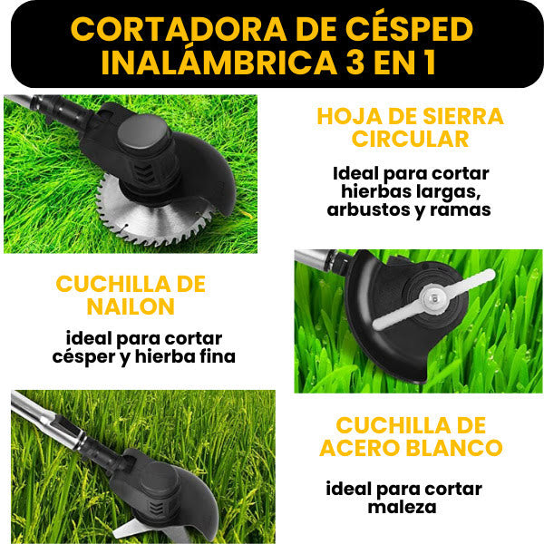 Turbo Blade™ - Cortadora de Césped Inalámbrica 3 en 1 - Edición limitada
