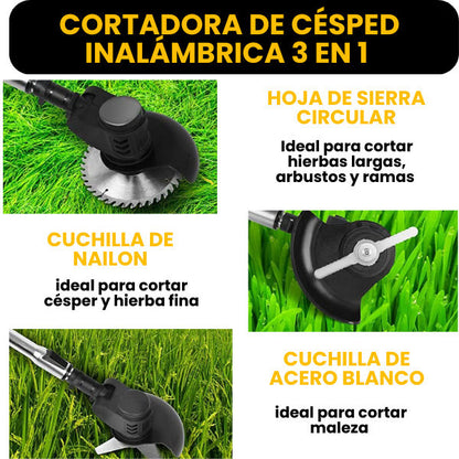 Turbo Blade™ - Cortadora de Césped Inalámbrica 3 en 1 - Edición limitada
